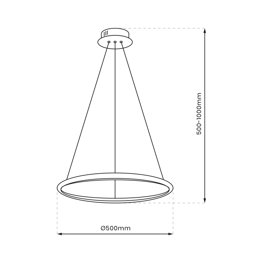 Πολύφωτο LED με συρματόσχοινο ROTONDA LED/27W/230V γυαλιστερό χρώμιο
