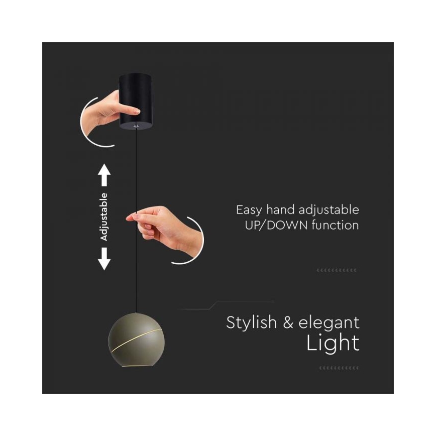Πολύφωτο LED με συρματόσχοινο touch LED/8,5W/230V 3000K γκρι