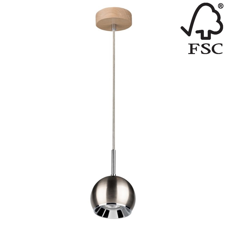 Πολύφωτο LED σε σχοινί BALL WOOD 1xGU10/5W/230V ματ δρυς