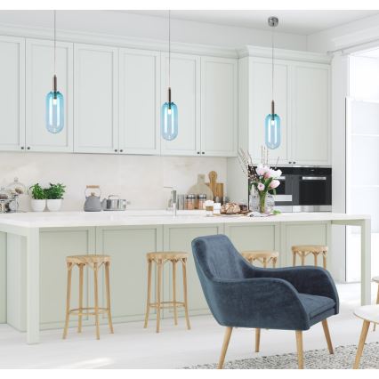 Πολύφωτο LED σε σχοινί FIUGGI LED/6W/230V μπλε