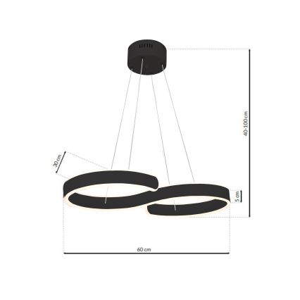 Πολύφωτο LED σε σχοινί INFINITY LED/50W/230V