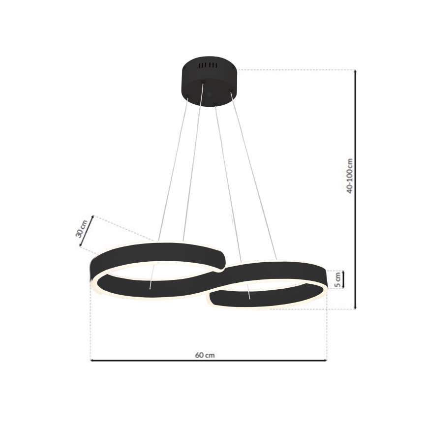 Πολύφωτο LED σε σχοινί INFINITY LED/50W/230V