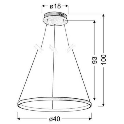Πολύφωτο LED σε σχοινί LUNE LED/25W/230V