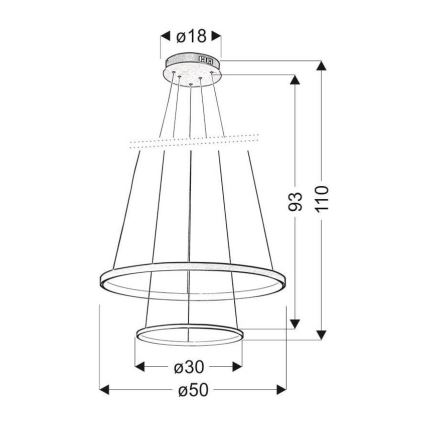 Πολύφωτο LED σε σχοινί LUNE LED/40W/230V