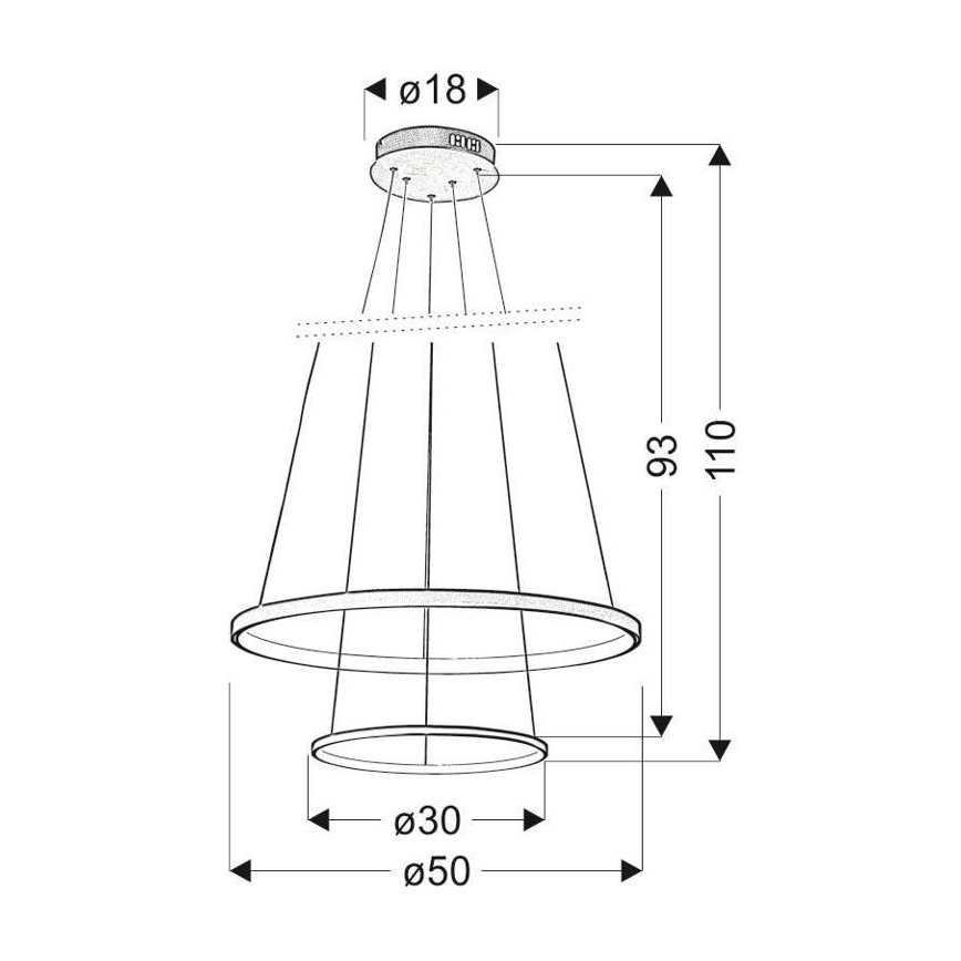 Πολύφωτο LED σε σχοινί LUNE LED/40W/230V