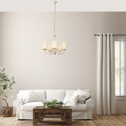 Πολύφωτο MALBO 5xE27/15W/230V μπεζ