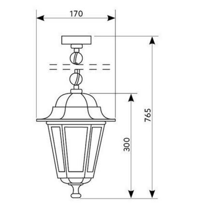 Πολύφωτο εξωτερικού χώρου με αλυσίδα 1xE27/60W/230V χρυσαφί IP44