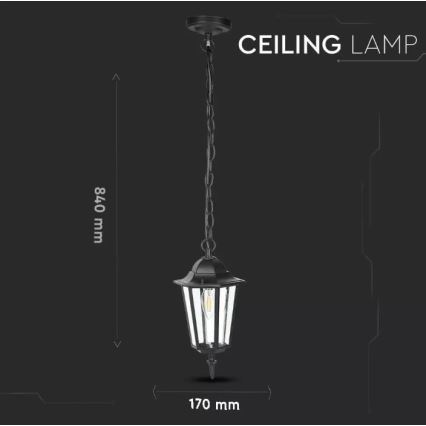 Πολύφωτο εξωτερικού χώρου ράγα 1xE27/40W/230V IP44 μαύρο