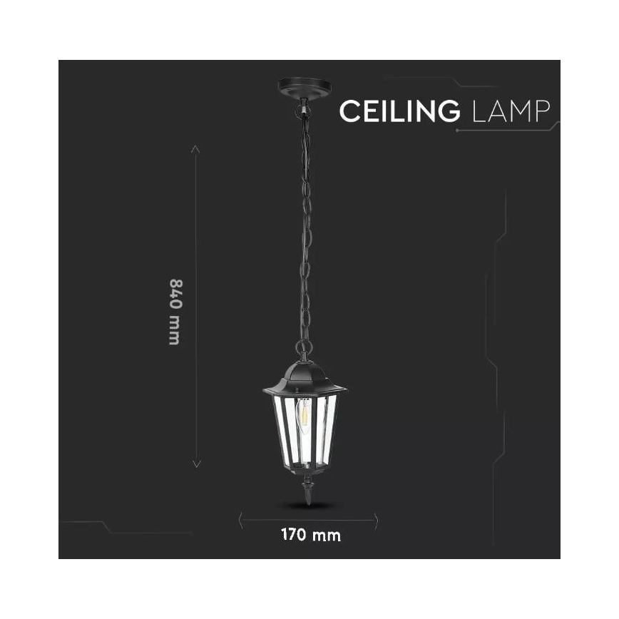 Πολύφωτο εξωτερικού χώρου ράγα 1xE27/40W/230V IP44 μαύρο