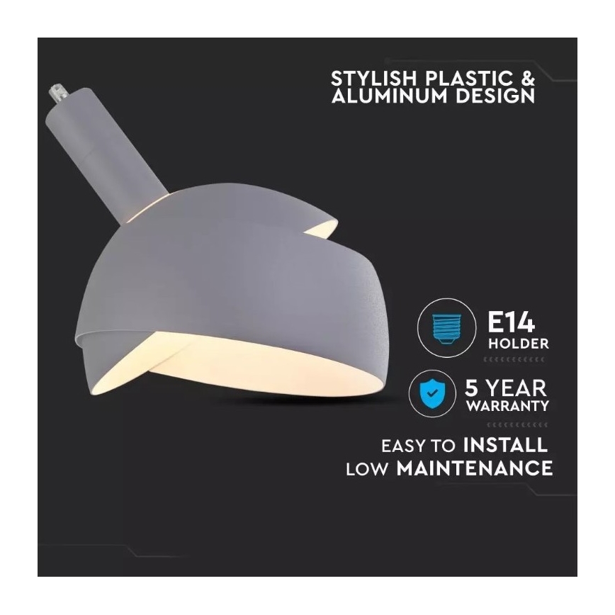 Πολύφωτο κρεμαστό 1xE14/60W/230V γκρι