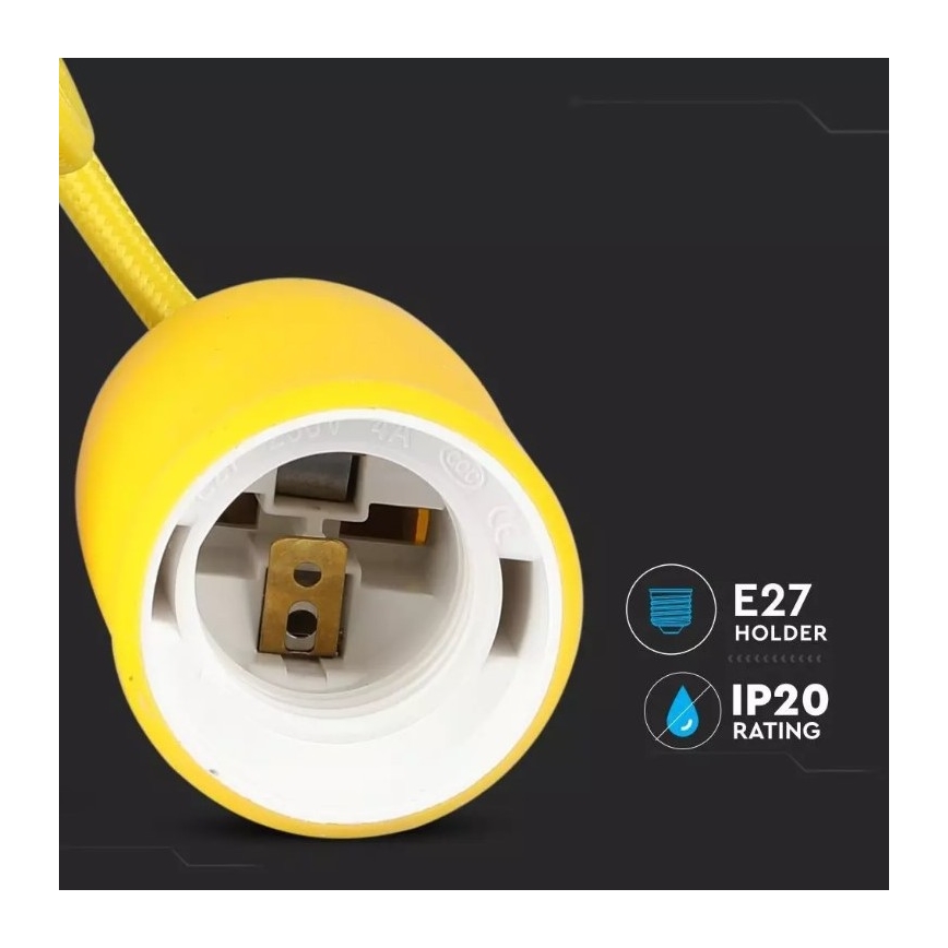 Πολύφωτο κρεμαστό 1xE27/60W/230V κίτρινο