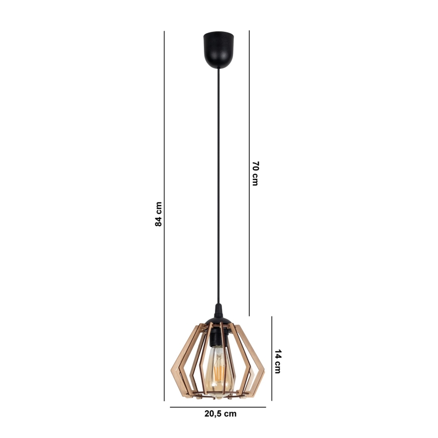 Πολύφωτο κρεμαστό BERGO 1xE27/60W/230V μαύρο