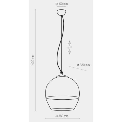 Πολύφωτο κρεμαστό BOULETTE 1xE27/60W/230V χρυσό