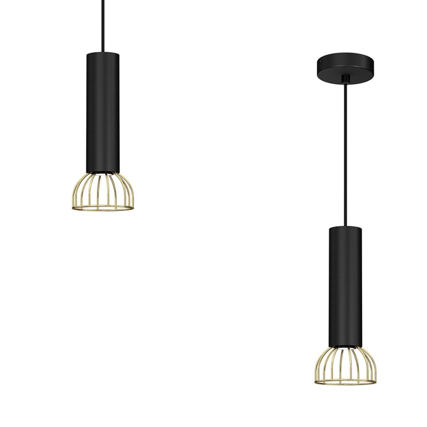 Πολύφωτο κρεμαστό DANTE 1xGU10/25W/230V μαύρο/χρυσό