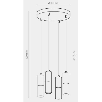 Πολύφωτο κρεμαστό ELIT 4xGU10/10W/230V λευκό