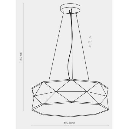 Πολύφωτο κρεμαστό KANTOOR 1xE27/15W/230V μαύρο