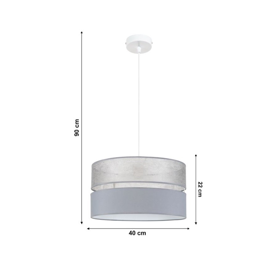 Πολύφωτο κρεμαστό LIMA 1xE27/60W/230V γκρι