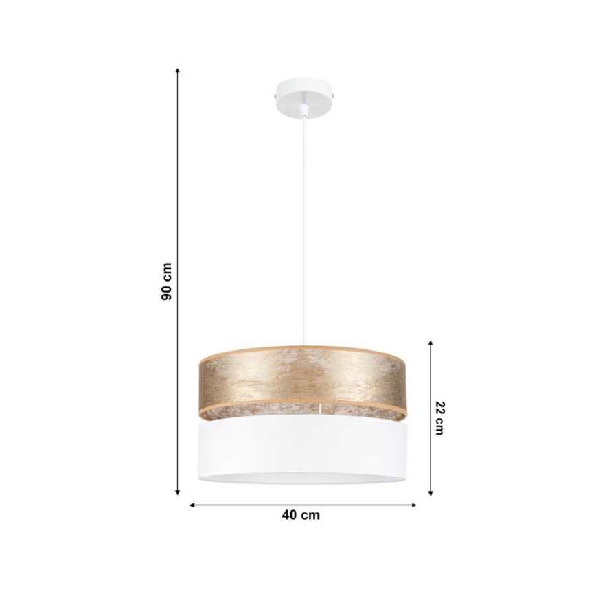 Πολύφωτο κρεμαστό LIMA 1xE27/60W/230V λευκό/χρυσό