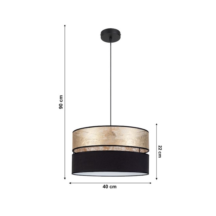 Πολύφωτο κρεμαστό LIMA 1xE27/60W/230V χρυσό/μαύρο