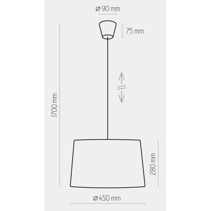 Πολύφωτο κρεμαστό MAJA 1xE27/25W/230V γκρι