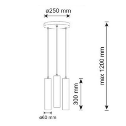 Πολύφωτο κρεμαστό NAPOLI 3xGU10/8W/230V