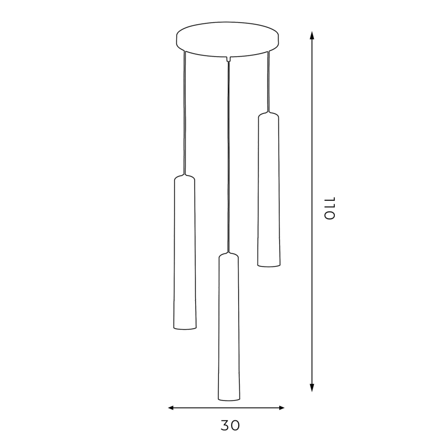 Πολύφωτο κρεμαστό NEST 3xGU10/8W/230V μαύρο/χρυσό στρογγυλό
