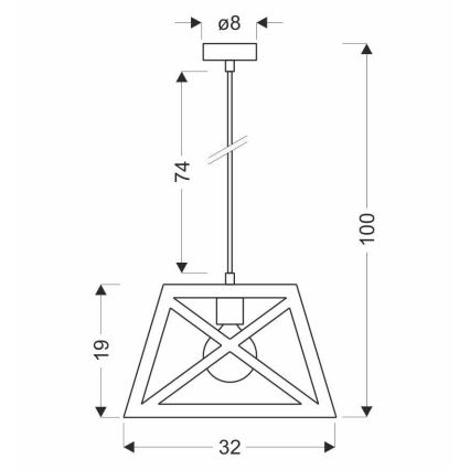 Πολύφωτο κρεμαστό ORIGAMI 1xE27/40W/230V