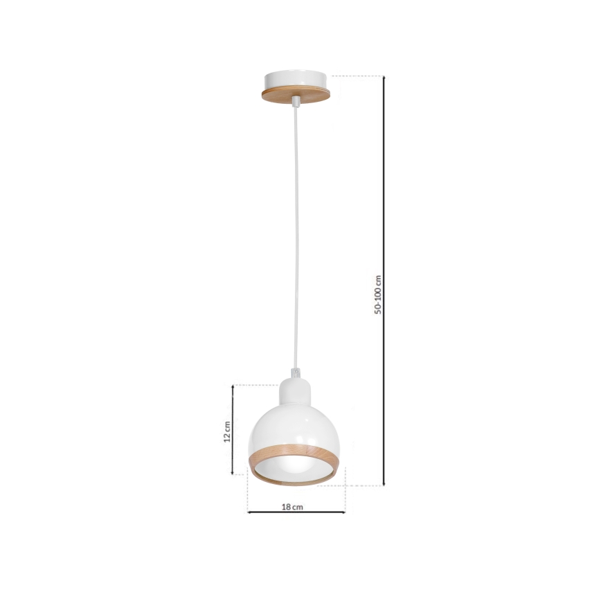 Πολύφωτο κρεμαστό OVAL 1xE27/60W/230V λευκό