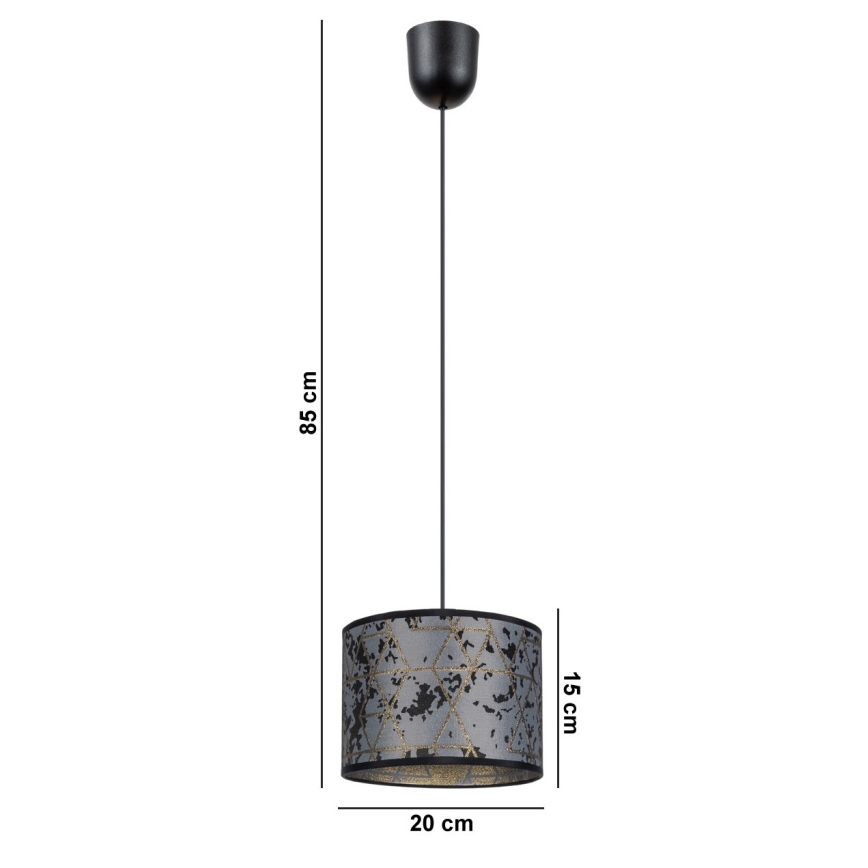 Πολύφωτο κρεμαστό REZO 1xE27/60W/230V γκρι