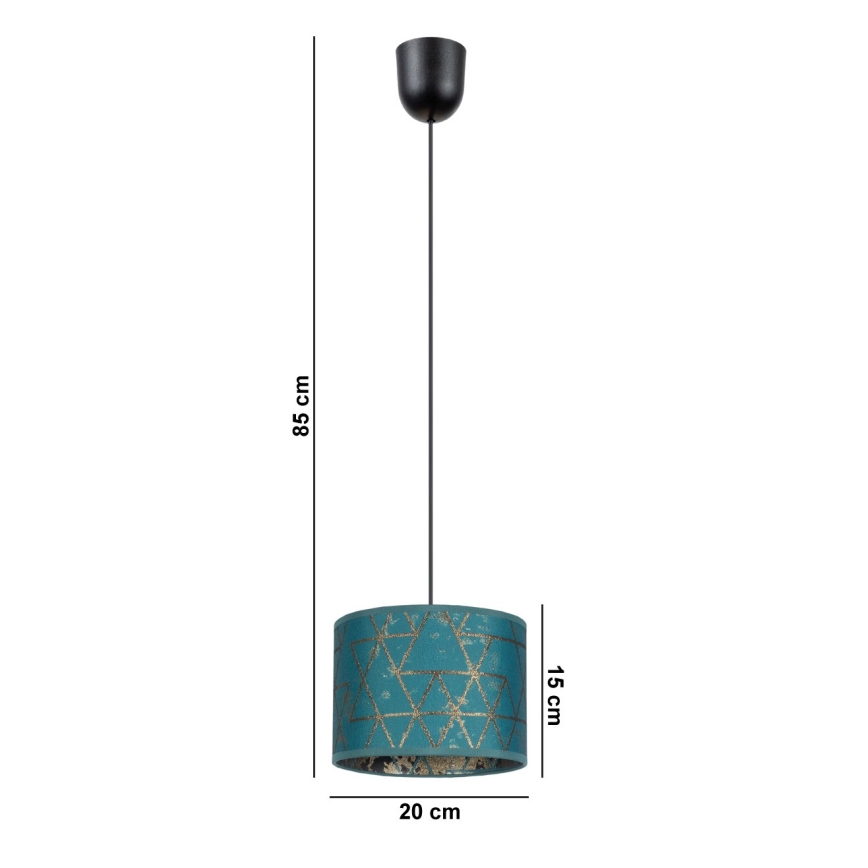 Πολύφωτο κρεμαστό REZO 1xE27/60W/230V τυρκουάζ