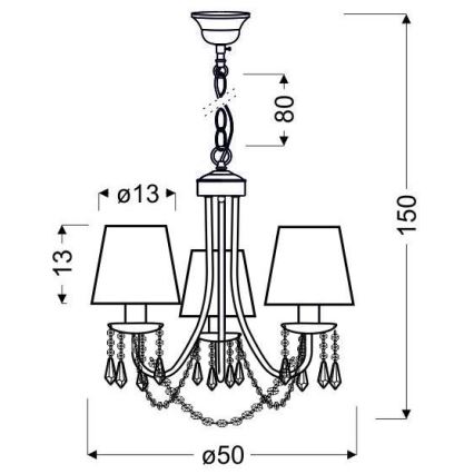 Πολύφωτο κρεμαστό RUTI 3xE14/40W/230V