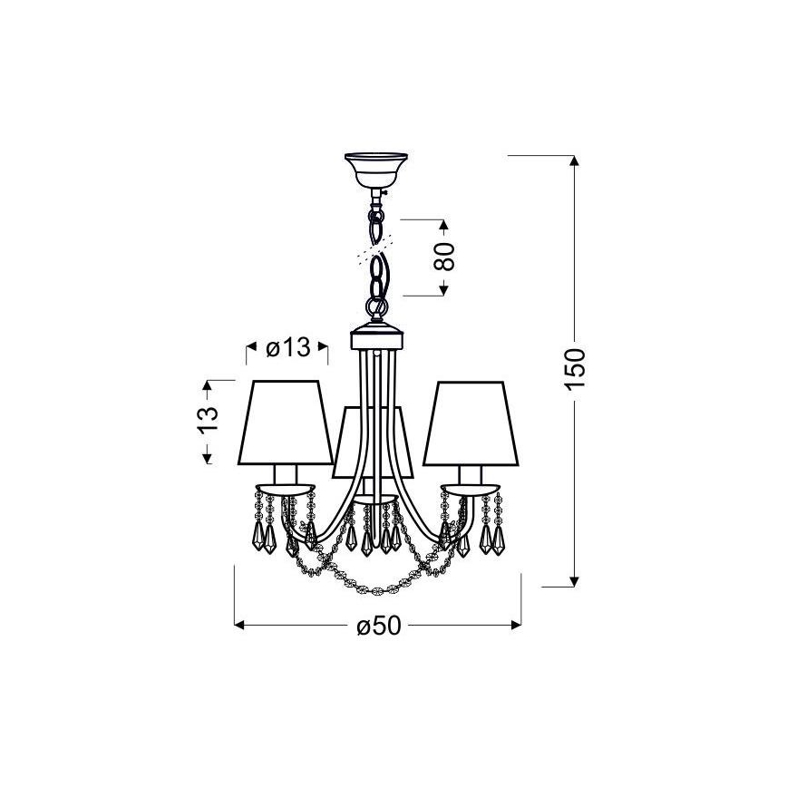 Πολύφωτο κρεμαστό RUTI 3xE14/40W/230V