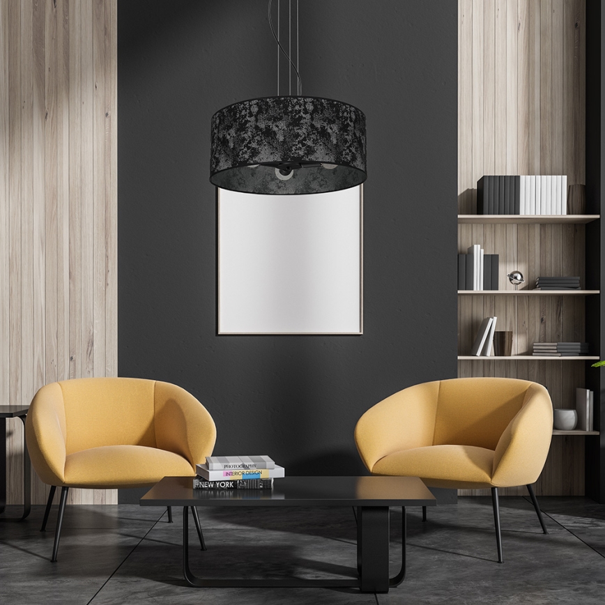 Πολύφωτο κρεμαστό SATINO 3xE27/60W/230V μαύρο/γκρι