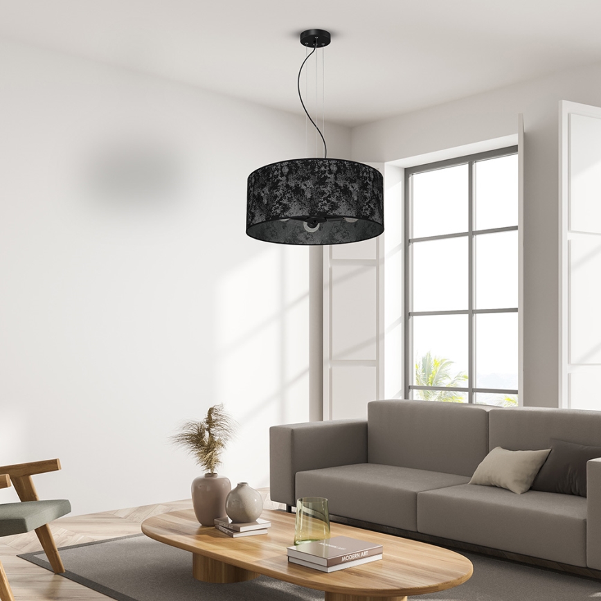 Πολύφωτο κρεμαστό SATINO 3xE27/60W/230V μαύρο/γκρι