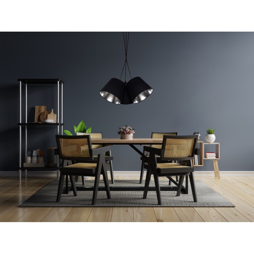 Πολύφωτο κρεμαστό ZOMA 3xE27/60W/260V μαύρο/γυαλιστερό χρώμιο