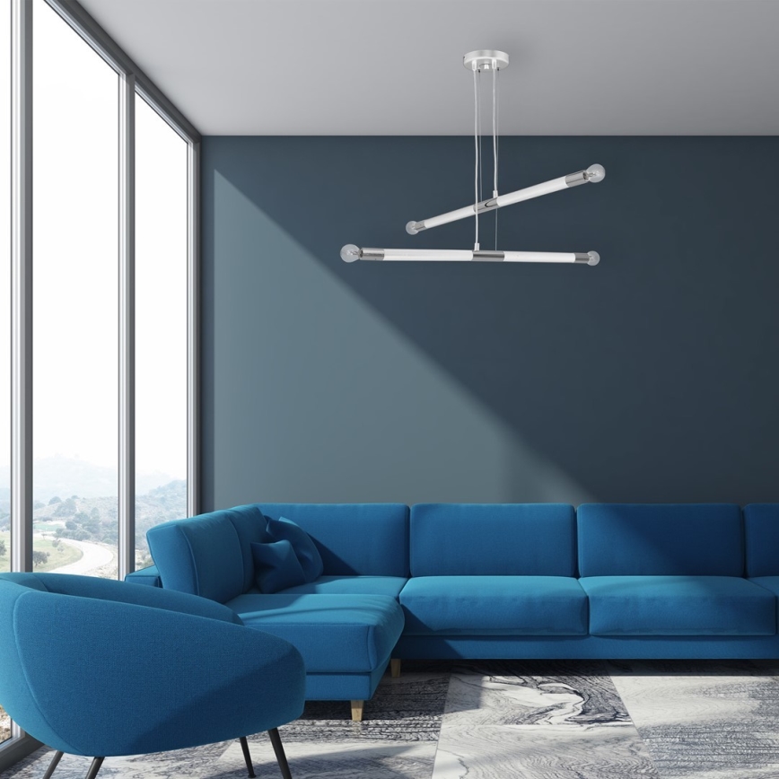 Πολύφωτο κρεμαστό με σύρμα BASTONE WHITE 4xE14/40W/230V