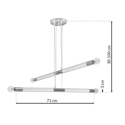 Πολύφωτο κρεμαστό με σύρμα BASTONE WHITE 4xE14/40W/230V
