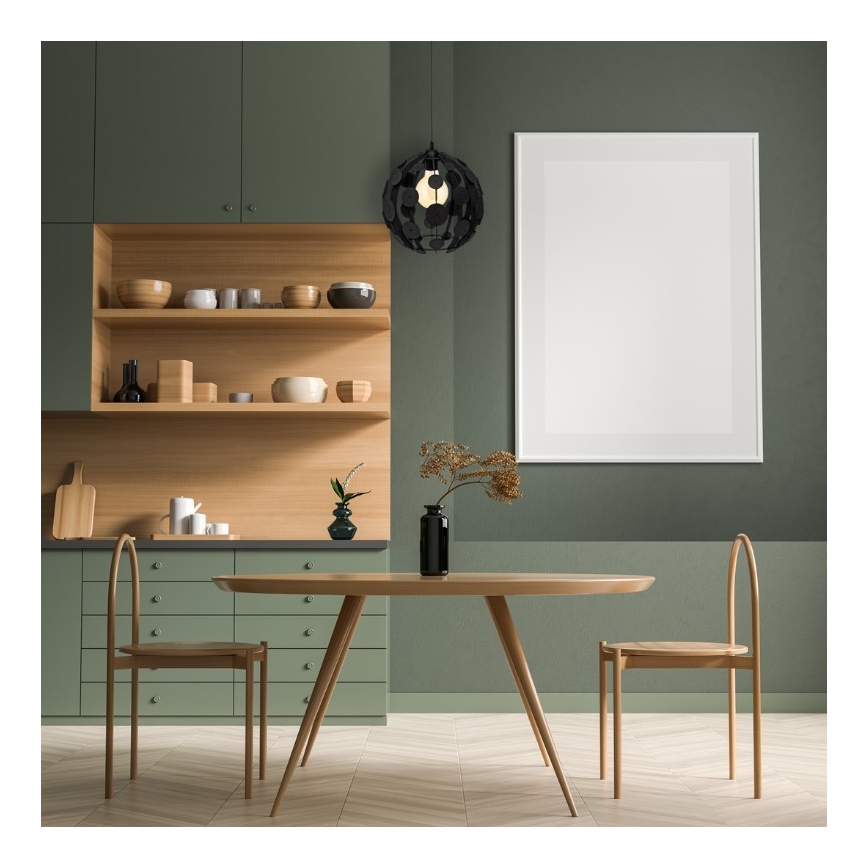 Πολύφωτο κρεμαστό με σύρμα GAIA 1xE27/60W/230V μαύρο Ø 18 cm