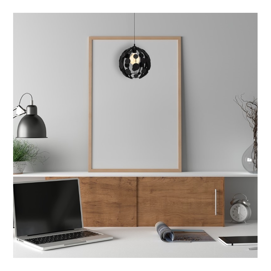 Πολύφωτο κρεμαστό με σύρμα GAIA 1xE27/60W/230V μαύρο Ø 18 cm