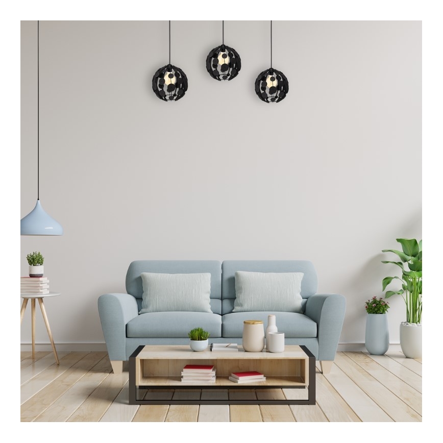 Πολύφωτο κρεμαστό με σύρμα GAIA 3xE27/60W/230V μαύρο/καφέ
