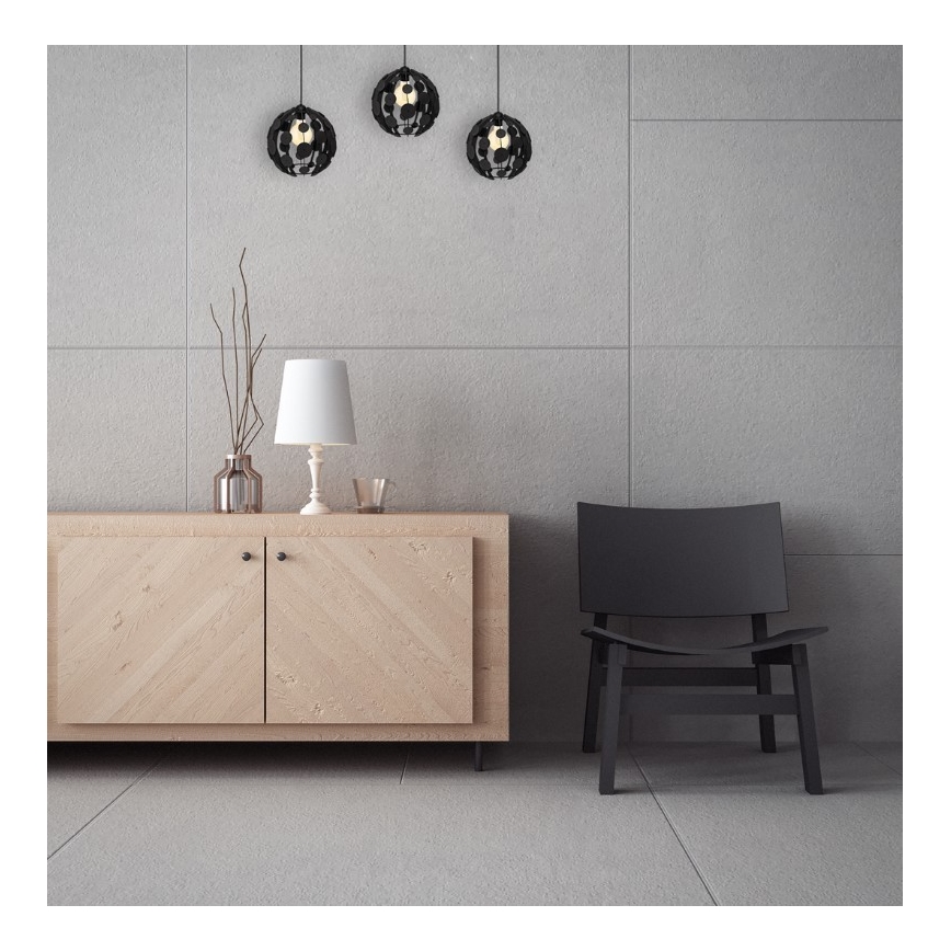 Πολύφωτο κρεμαστό με σύρμα GAIA 3xE27/60W/230V μαύρο/καφέ