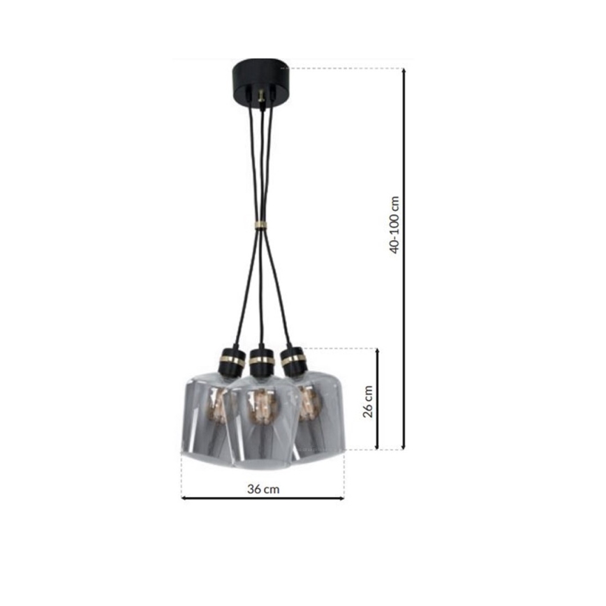 Πολύφωτο κρεμαστό με σύρμα RICHMOND 3xE27/60W/230V