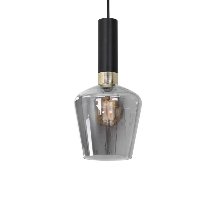 Πολύφωτο κρεμαστό με σύρμα ROMA BLACK 1xE27/60W/230V