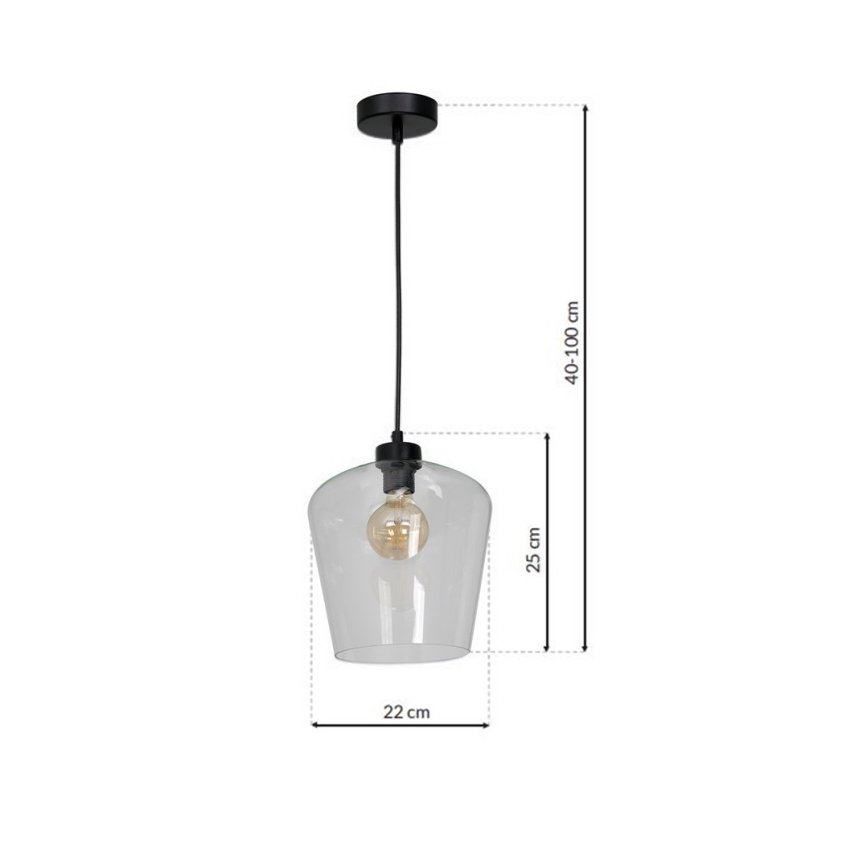 Πολύφωτο κρεμαστό με σύρμα SANTIAGO 1xE27/60W/230V διάφανο