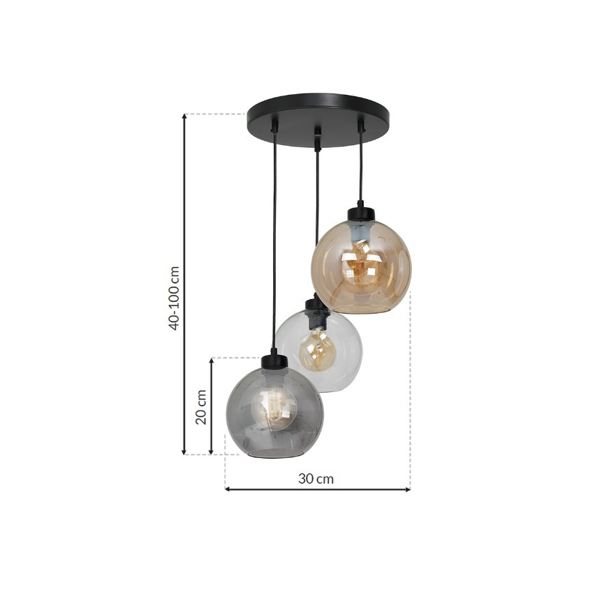 Πολύφωτο κρεμαστό με σύρμα SOFIA 3xE27/60W/230V μίξη