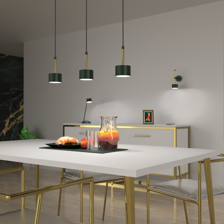 Πολύφωτο κρεμαστό ράγα ARENA 3xGX53/11W/230V πράσινο/χρυσό