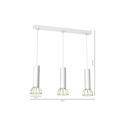 Πολύφωτο κρεμαστό ράγα DANTE 3xGU10/25W/230V λευκό/χρυσό