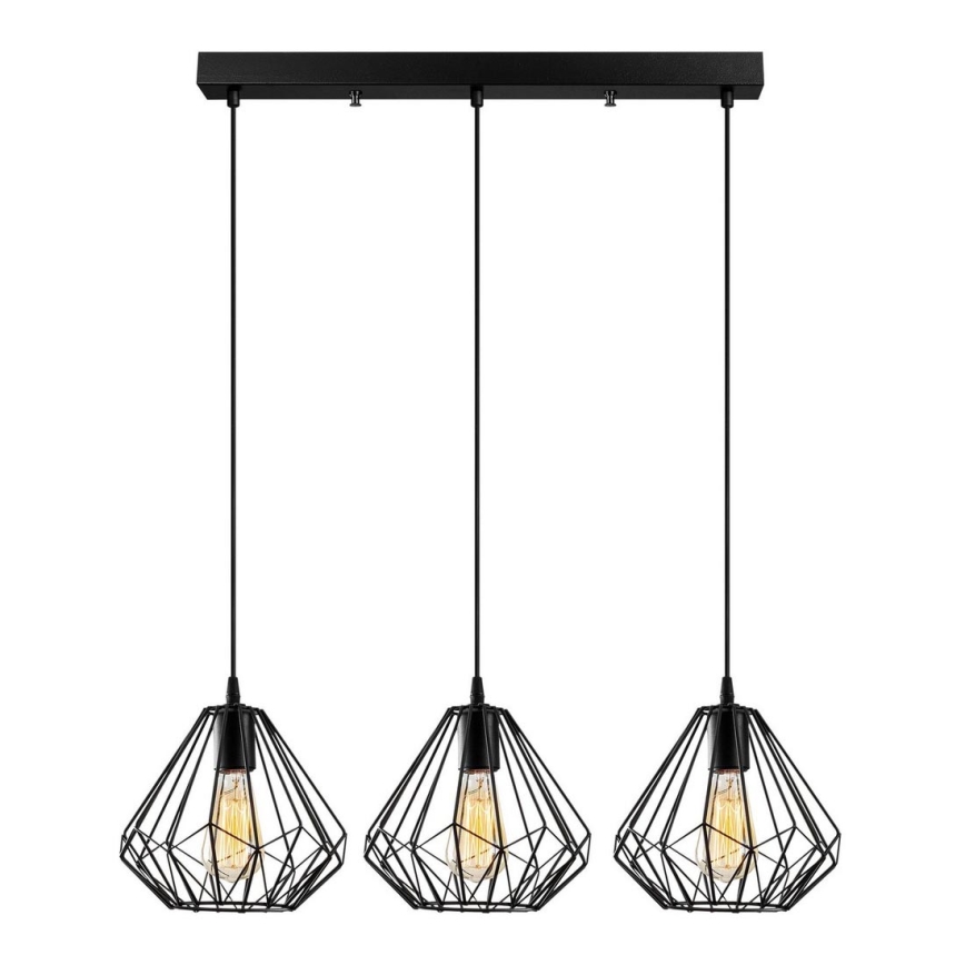 Πολύφωτο κρεμαστό ράγα DIAMOND 3xE27/100W/230V