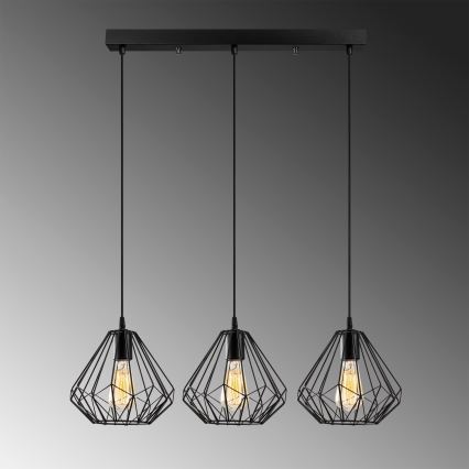Πολύφωτο κρεμαστό ράγα DIAMOND 3xE27/100W/230V