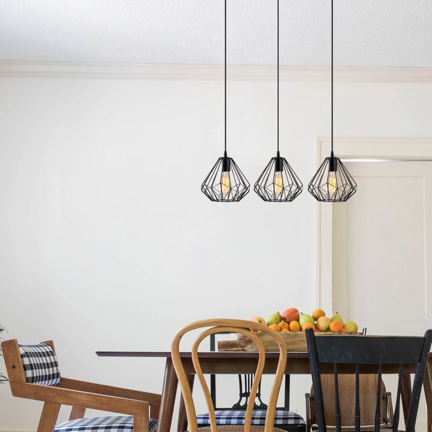 Πολύφωτο κρεμαστό ράγα DIAMOND 3xE27/100W/230V